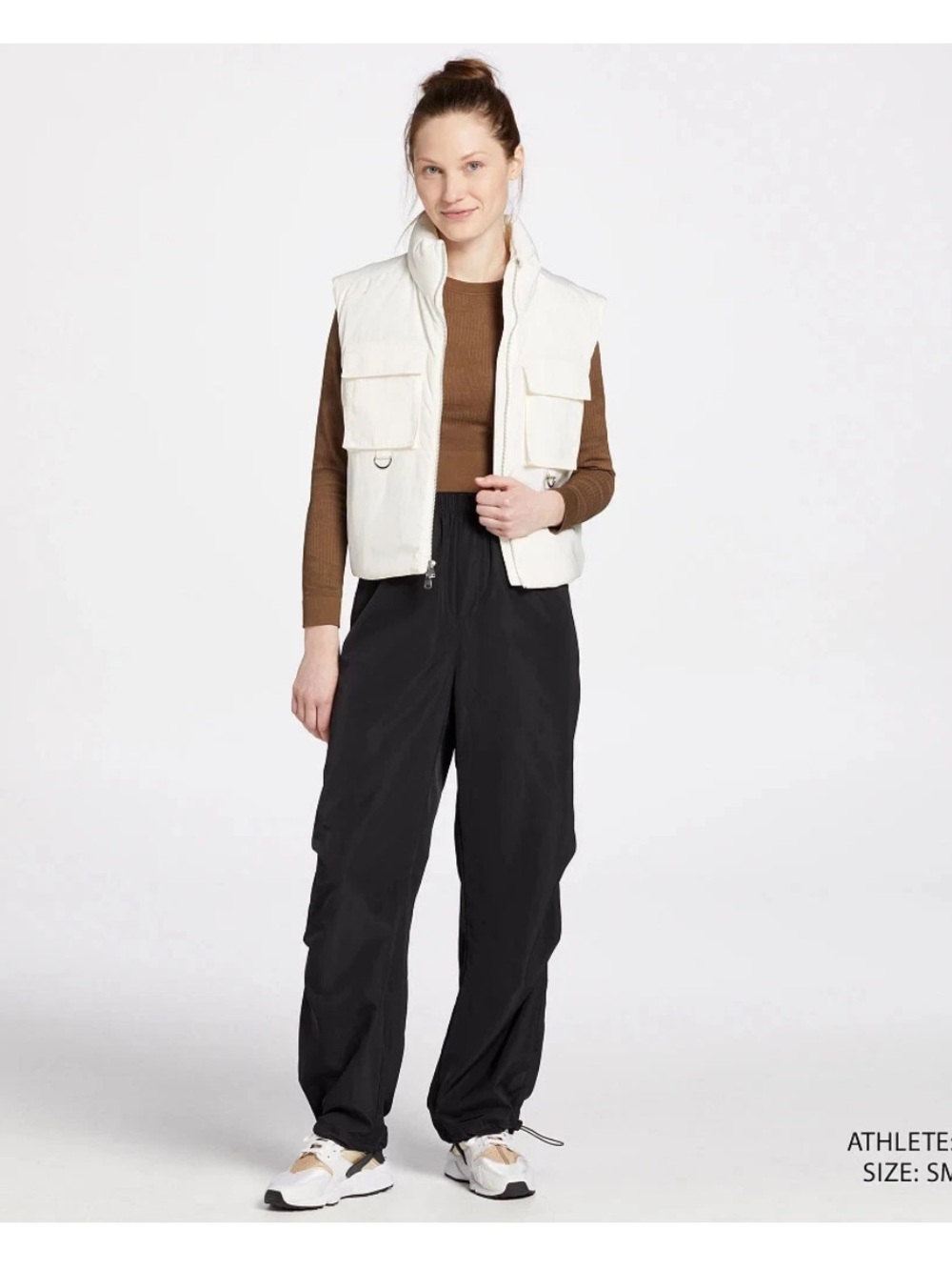 DSG Woven Oak Milk Cropped Puffer Vest